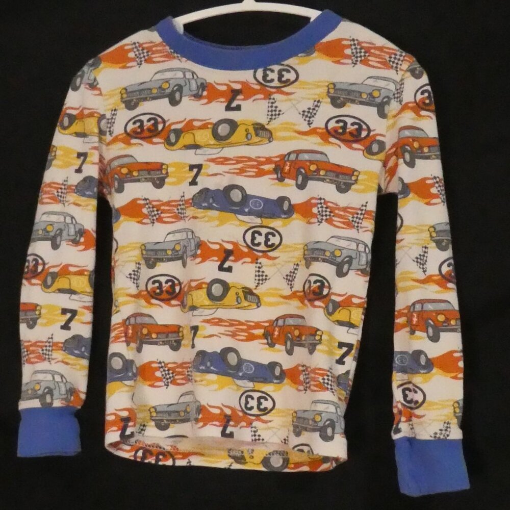 CHILDREN'S PLACE | size 3 | Kids' Racing Car Theme Long Sleeve Pajama Top